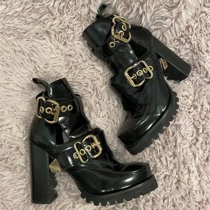 JEFFREY CAMPBELL CRAVEN MOTO PLATFORM BOOTS sz 10